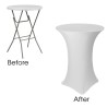 Spandex Cocktail Table Cover-White (Cover Only)