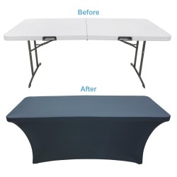 8FT Spandex Table Cover-Black
