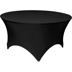 120" Spandex Table Cover Round-Black