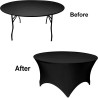 120" Spandex Table Cover Round-Black